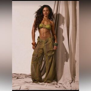 Green crochet trending print bikini